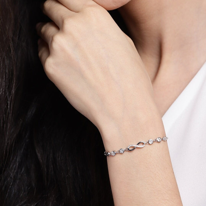 Infinity Floral Rhodium Plated 925 Sterling Silver Jewellery Combo