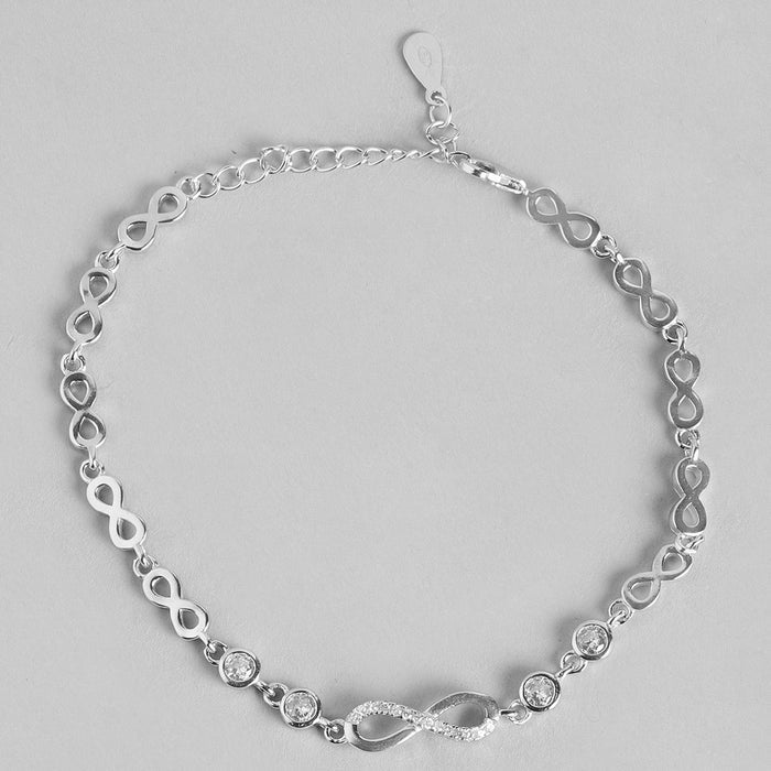 Infinity Floral Rhodium Plated 925 Sterling Silver Jewellery Combo