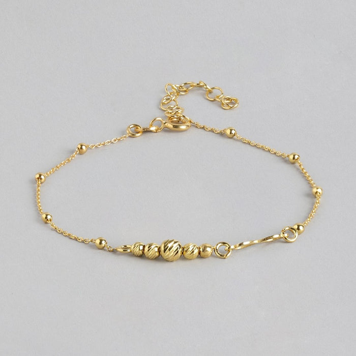 Infinity Gold Plated Beaded 925 Sterling Silver Chain Bracelet