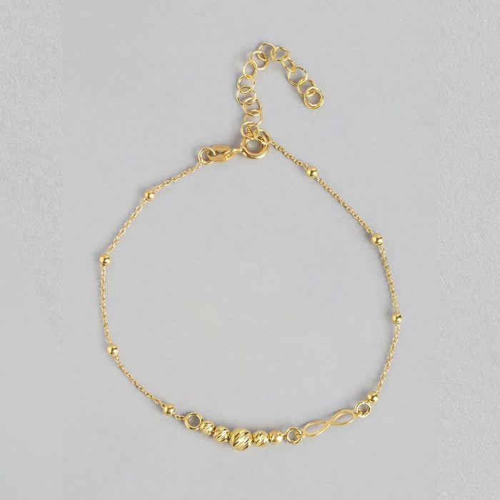 Infinity Gold Plated Beaded 925 Sterling Silver Chain Bracelet