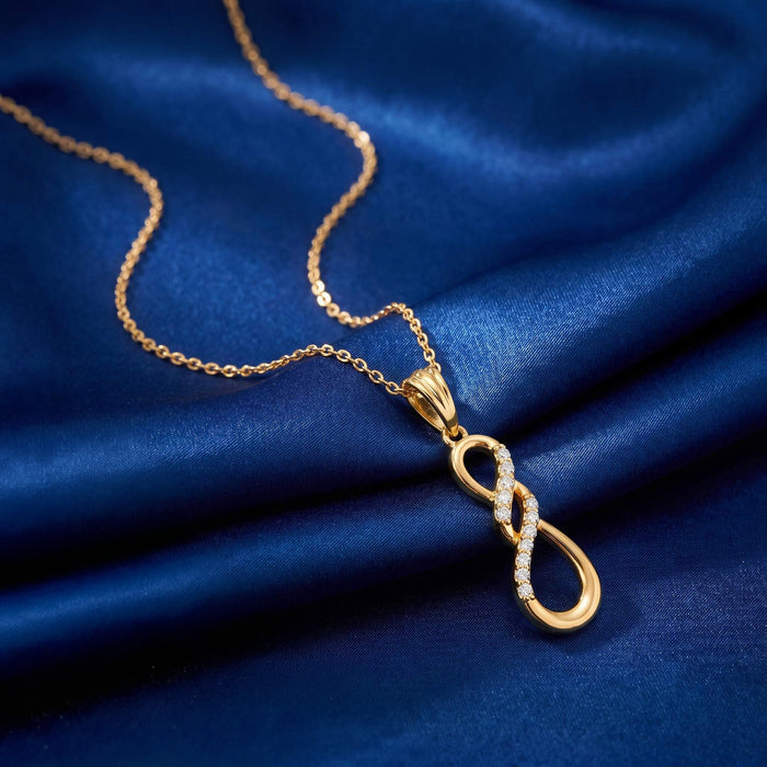 Infinity Grace Gold Plated 925 Silver Pendant with Link Chain