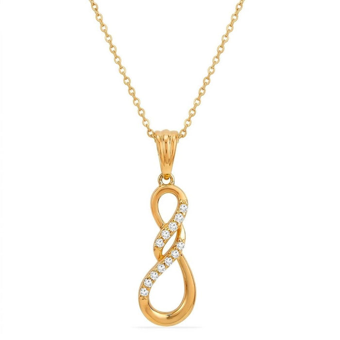 Infinity Grace Gold Plated 925 Silver Pendant with Link Chain