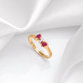 Infinity Heart CZ Gold Plated 925 Sterling Silver Ring