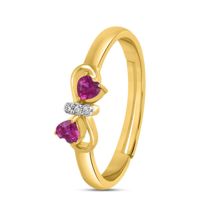 Infinity Heart CZ Gold Plated 925 Sterling Silver Ring