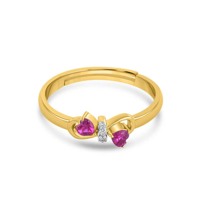 Infinity Heart CZ Gold Plated 925 Sterling Silver Ring