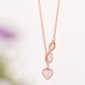 Infinity Heart Rose Gold Plated 925 Sterling Silver Drop Necklace