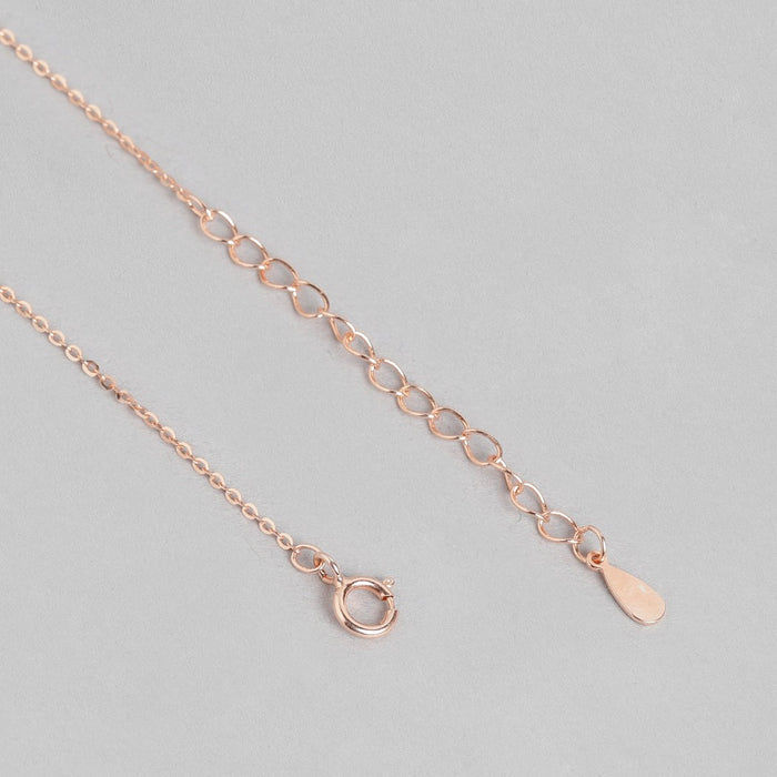 Infinity Heart Rose Gold Plated 925 Sterling Silver Drop Necklace