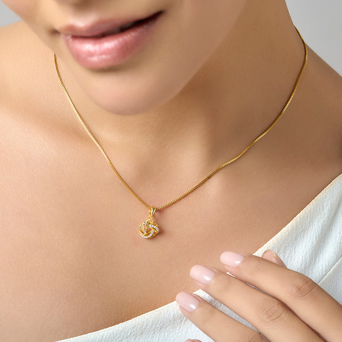 Infinity Loop Gold Plated 925 Sterling Silver Pendant with Snake Chain