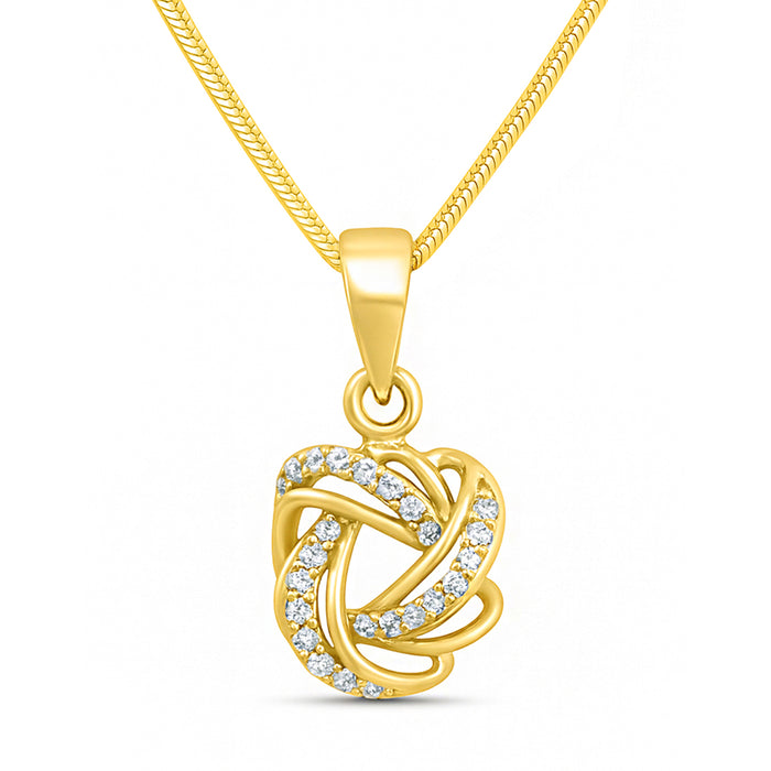 Infinity Loop Gold Plated 925 Sterling Silver Pendant with Snake Chain