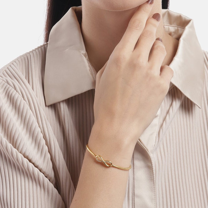 Infinity Love Luster CZ 925 Sterling Silver Gold Plated Bracelet