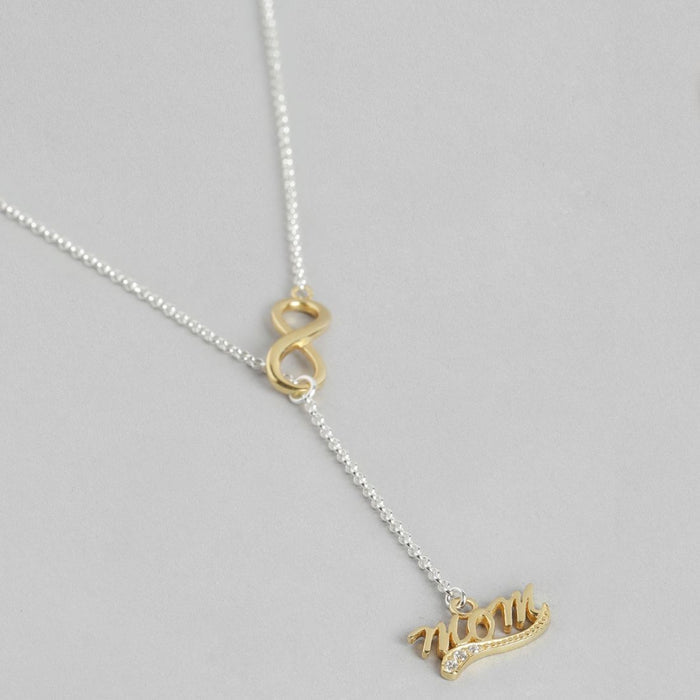Infinity-MOM Rhodium Plated 925 Sterling Silver Necklace