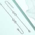 Infinity Reflections Rhodium-Plated 925 Sterling Silver Bracelet with Cubic Zirconia