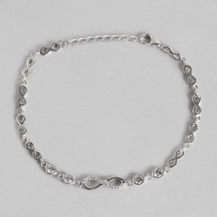 Infinity Rhodium Plated 925 Sterling Silver Bracelet Combo