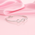Infinity Rhodium Plated 925 Sterling Silver Bracelet