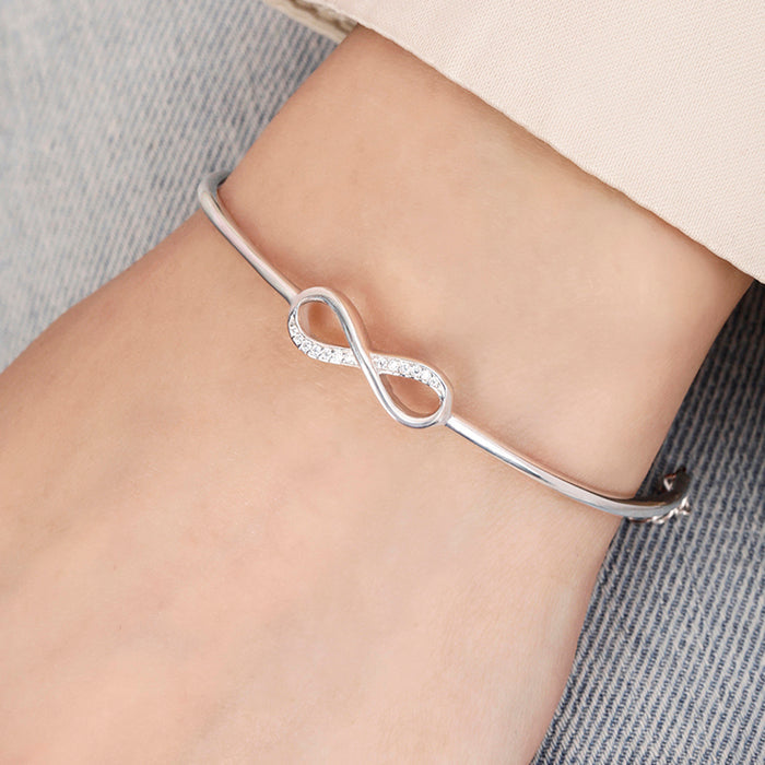 Infinity Rhodium Plated 925 Sterling Silver Bracelet
