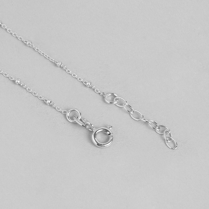 Infinity Rhodium Plated 925 Sterling Silver Chain Anklet