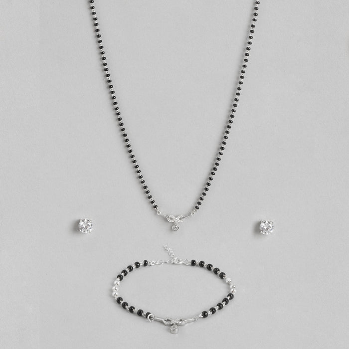 Infinity Rhodium Plated 925 Sterling Silver Jewellery Set