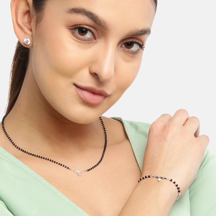 Infinity Rhodium Plated 925 Sterling Silver Jewellery Set
