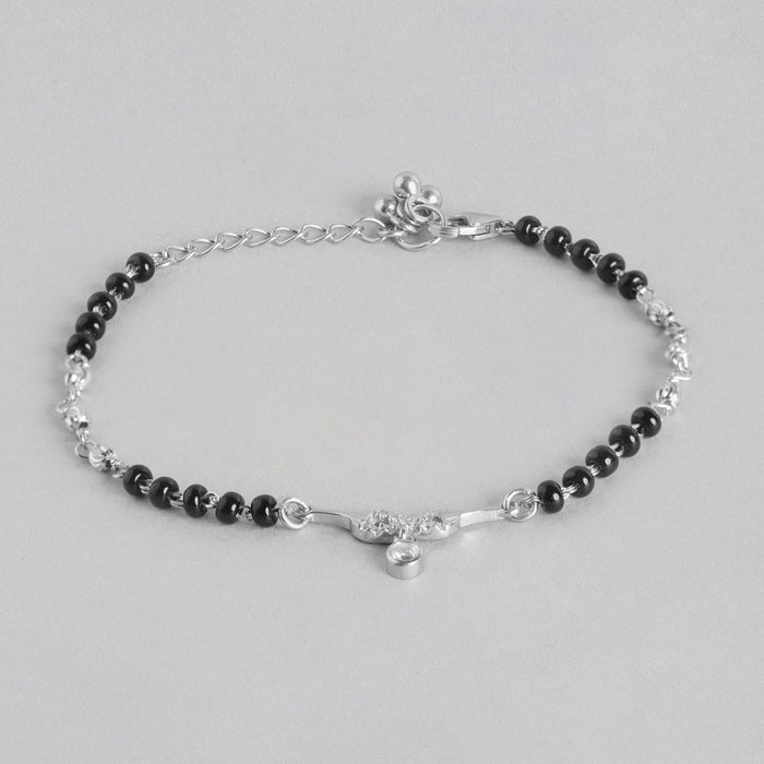 Infinity Rhodium Plated 925 Sterling Silver Necklace & Bracelet Mangalsutra Combo