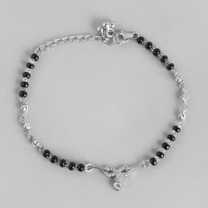 Infinity Rhodium Plated 925 Sterling Silver Necklace & Bracelet Mangalsutra Combo