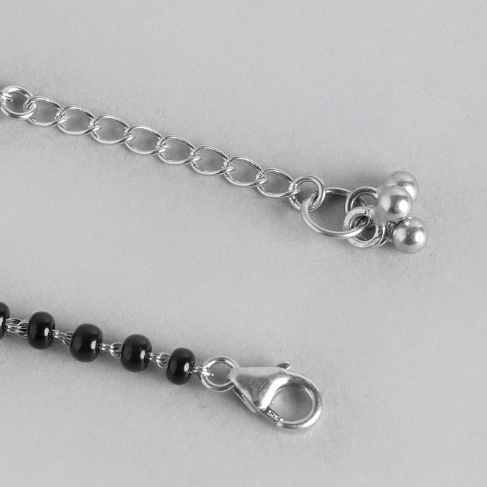 Infinity Rhodium Plated 925 Sterling Silver Necklace & Bracelet Mangalsutra Combo