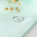 Infinity Rhodium Plated 925 Sterling Silver Ring (Adjustable)
