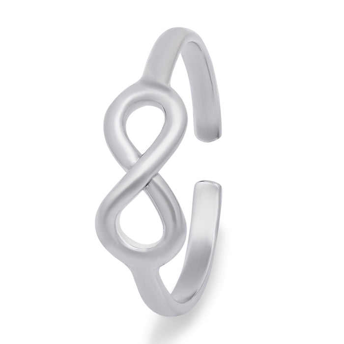 Infinity Rhodium Plated 925 Sterling Silver Ring (Adjustable)