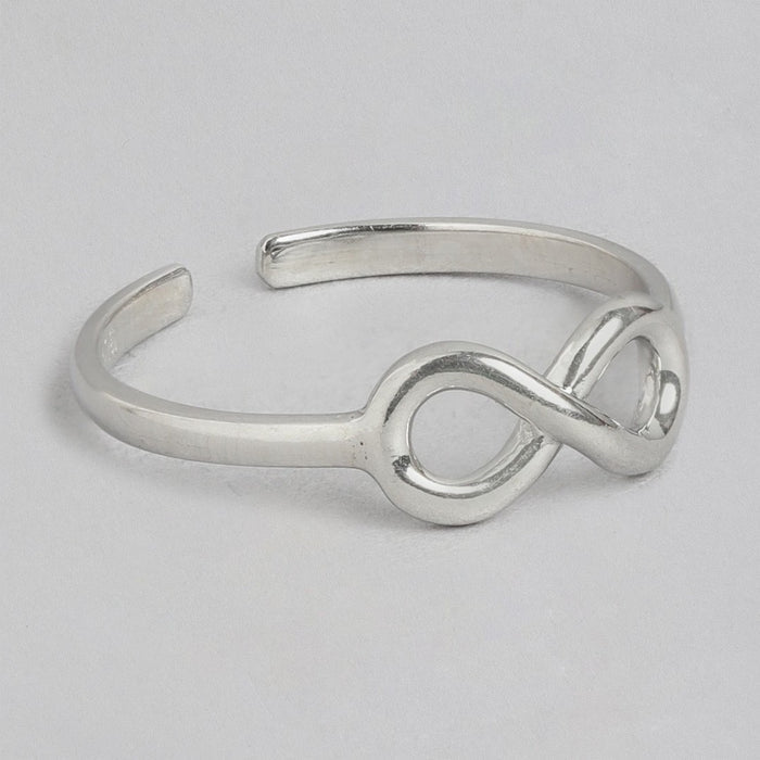 Infinity Rhodium Plated 925 Sterling Silver Ring (Adjustable)
