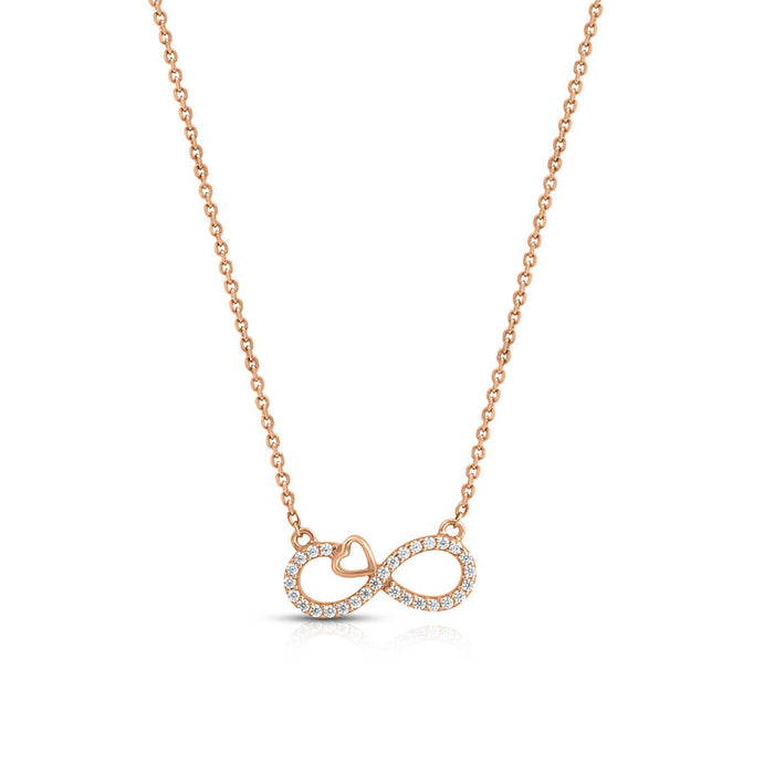 Infinity Rose Gold Plated 925 Sterling Silver Necklace