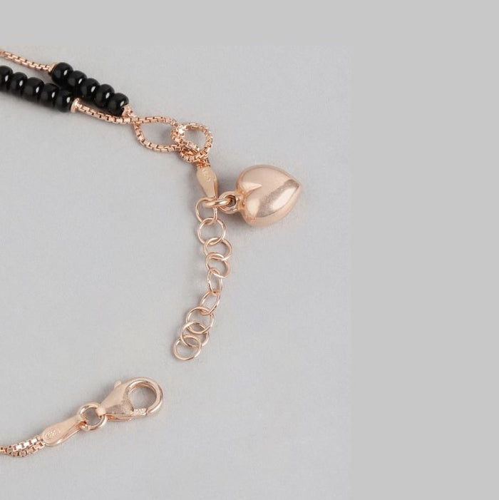 Infinity Rosegold Plated Beads 925 Sterling Silver Bracelet