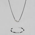Infinity Sparkle Rhodium-Plated 925 Sterling Silver Combo Mangalsutra