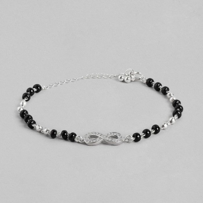 Infinity Sparkle Rhodium-Plated 925 Sterling Silver Combo Mangalsutra