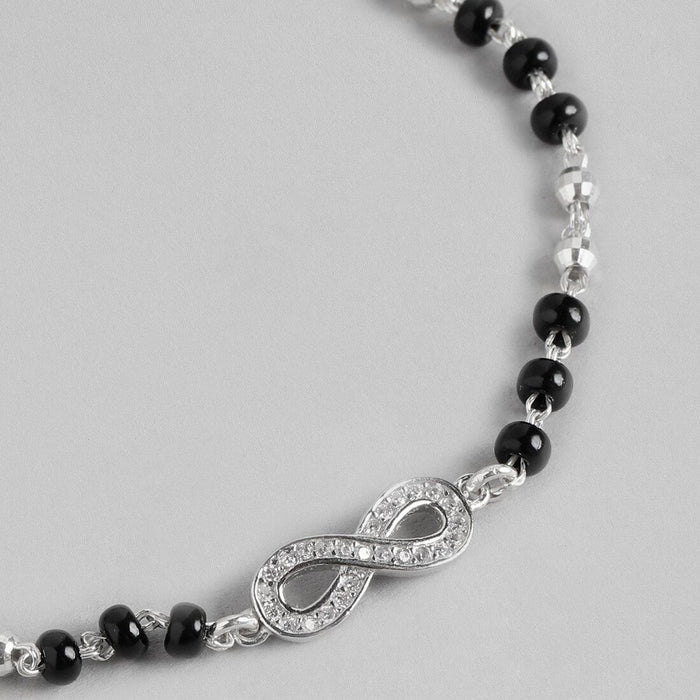 Infinity Sparkle Rhodium-Plated 925 Sterling Silver Combo Mangalsutra