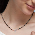 Infinity with Dangling Stone Rhodium Plated 925 Silver Mangalsutra