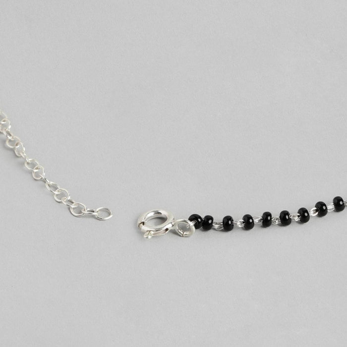 Infinity with Dangling Stone Rhodium Plated 925 Silver Mangalsutra