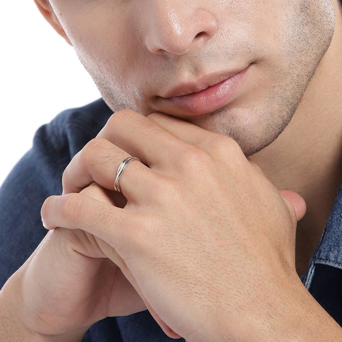 Infinity With You 925 Sterling Silver Couple Ring (Adjustable)