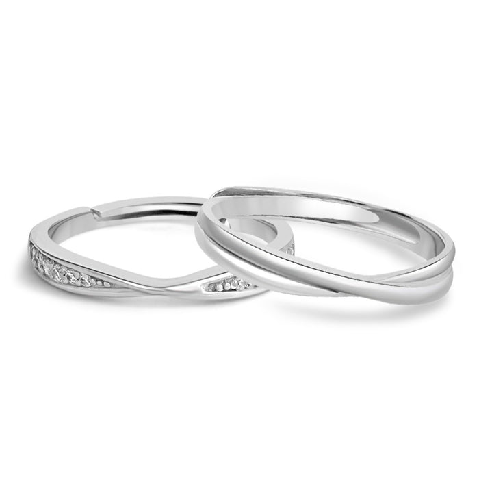 Infinity With You 925 Sterling Silver Couple Ring (Adjustable)