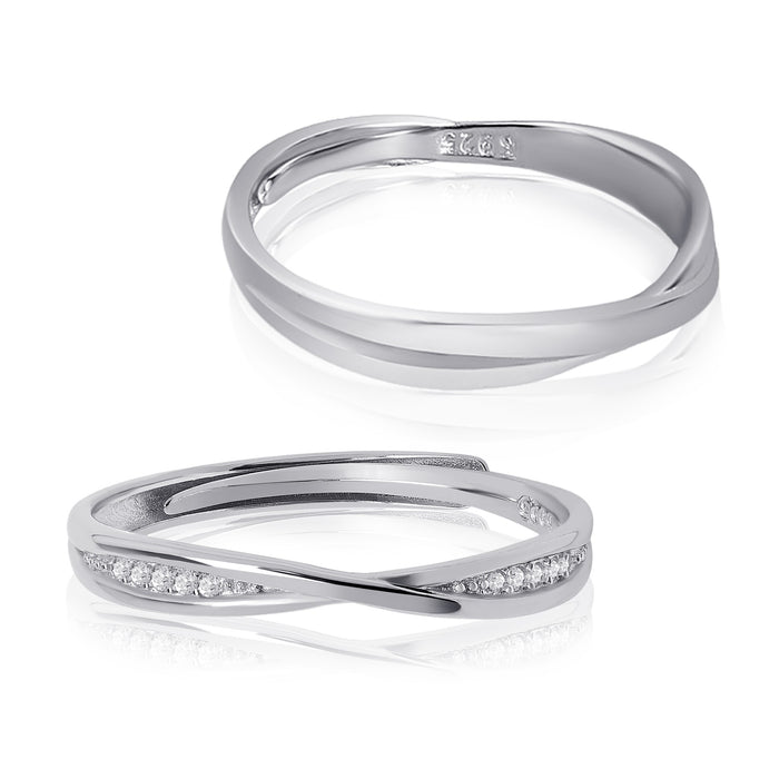 Infinity With You 925 Sterling Silver Couple Ring (Adjustable)