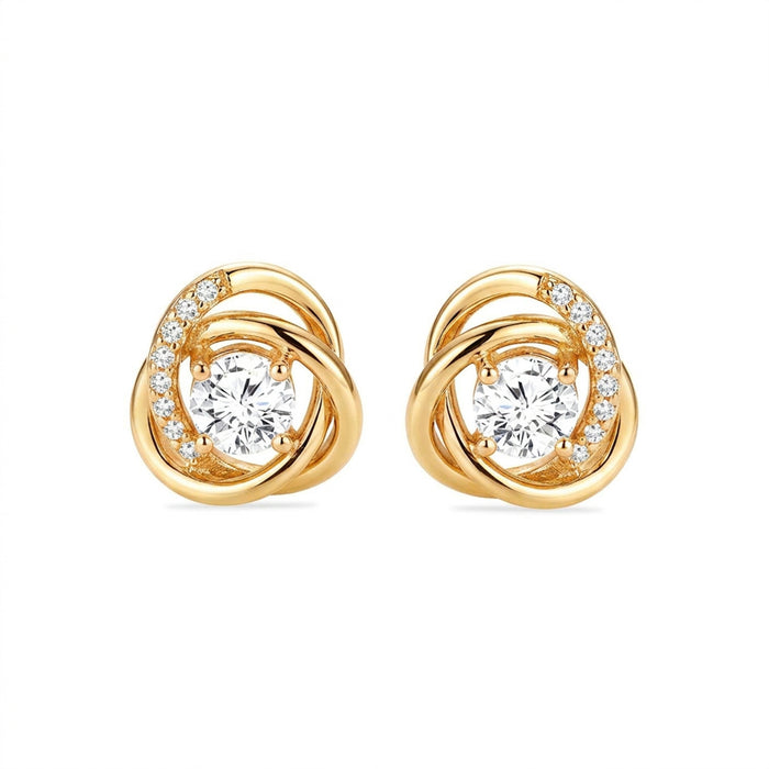 Inner Glow  Gold Plated 925 Silver Stud Earrings