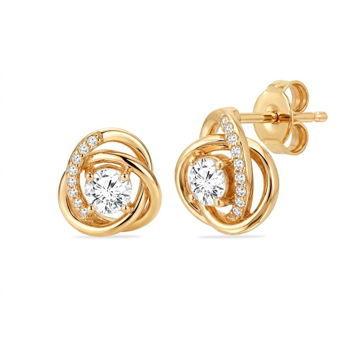 Inner Glow  Gold Plated 925 Silver Stud Earrings