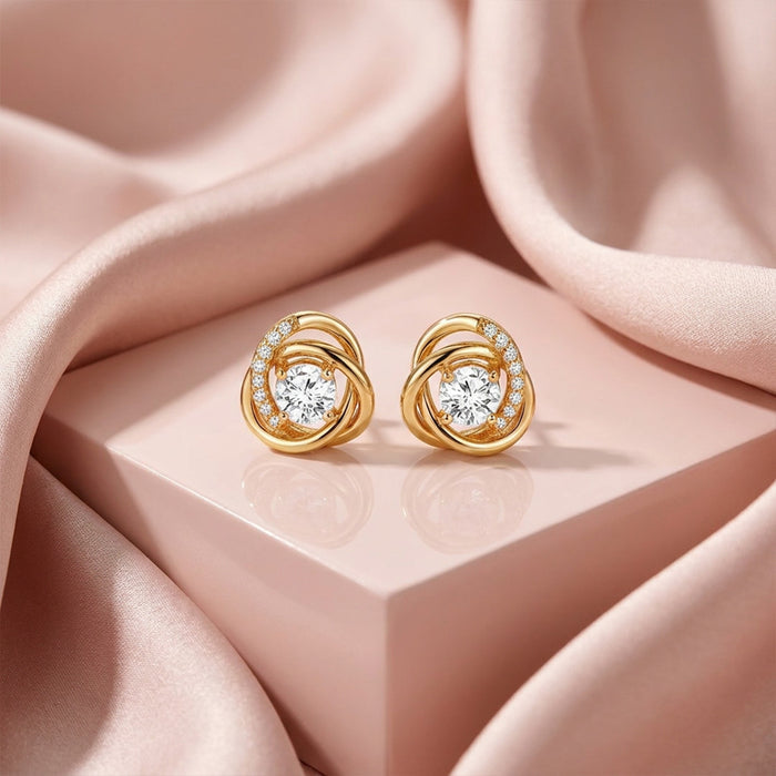 Inner Glow  Gold Plated 925 Silver Stud Earrings