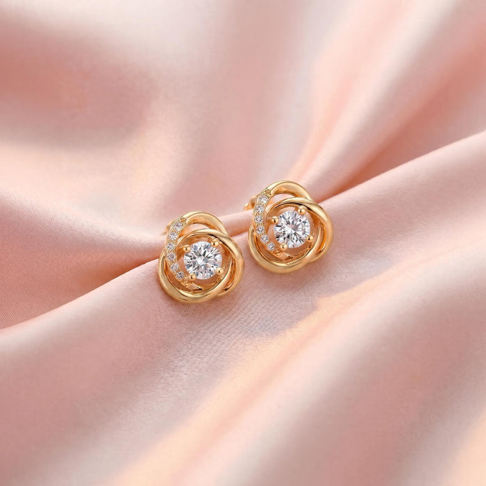 Inner Glow  Gold Plated 925 Silver Stud Earrings