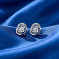 Inner Glow Rhodium Plated 925 Silver Stud Earrings