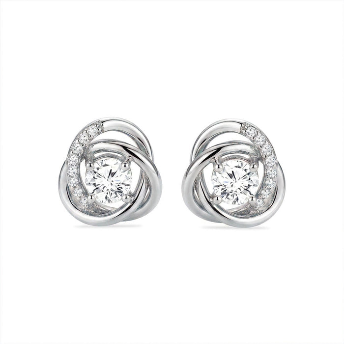 Inner Glow Rhodium Plated 925 Silver Stud Earrings