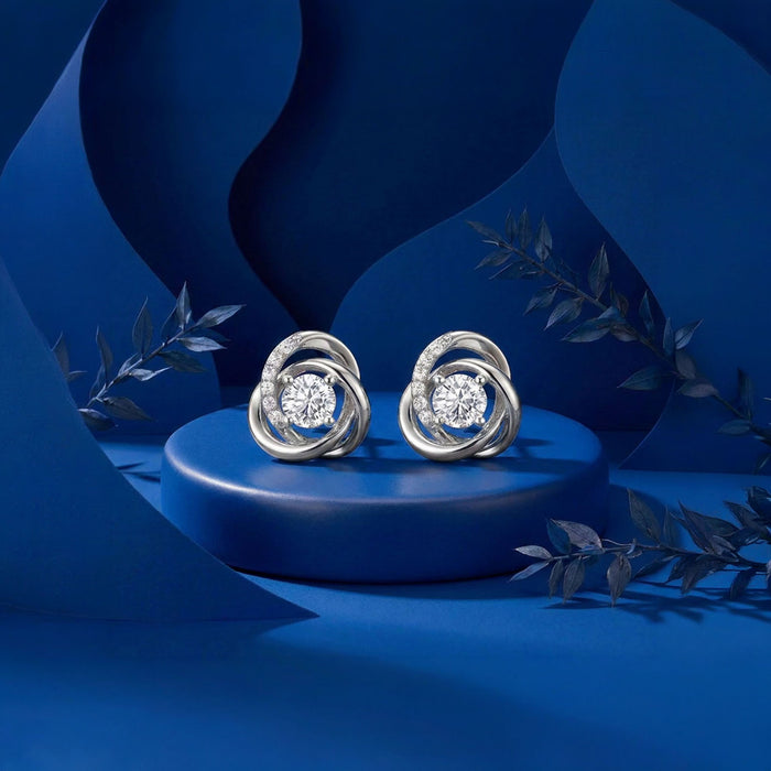 Inner Glow Rhodium Plated 925 Silver Stud Earrings