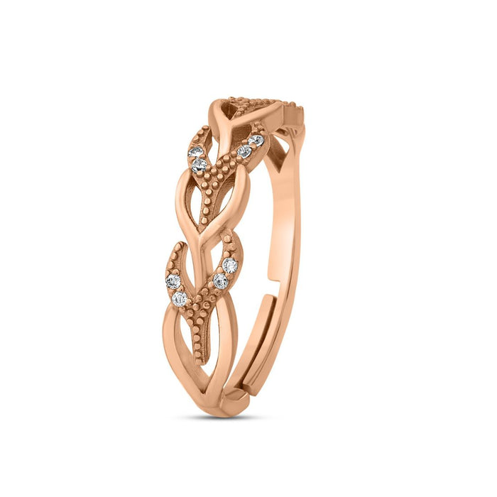 Interlacing Rose Gold Plated 925 Sterling Silver Ring