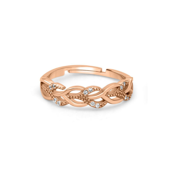 Interlacing Rose Gold Plated 925 Sterling Silver Ring