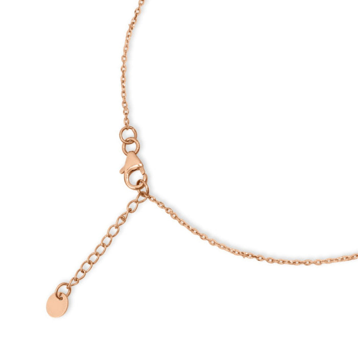 Interlinked Circles Rose Gold Plated 925 Silver Anklet