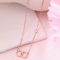 Interlinked Halo CZ Rose Gold Plated 925 Sterling Silver Pendant