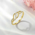 Interlinked Spark Gold Plated 925 Silver Ring (onesize)